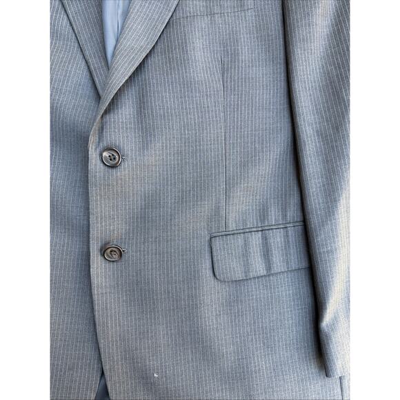 Ralph Lauren Mens gray Pint Stripe Suit Jacket, blazer size 44S. 100% Wool - Picture 3 of 10